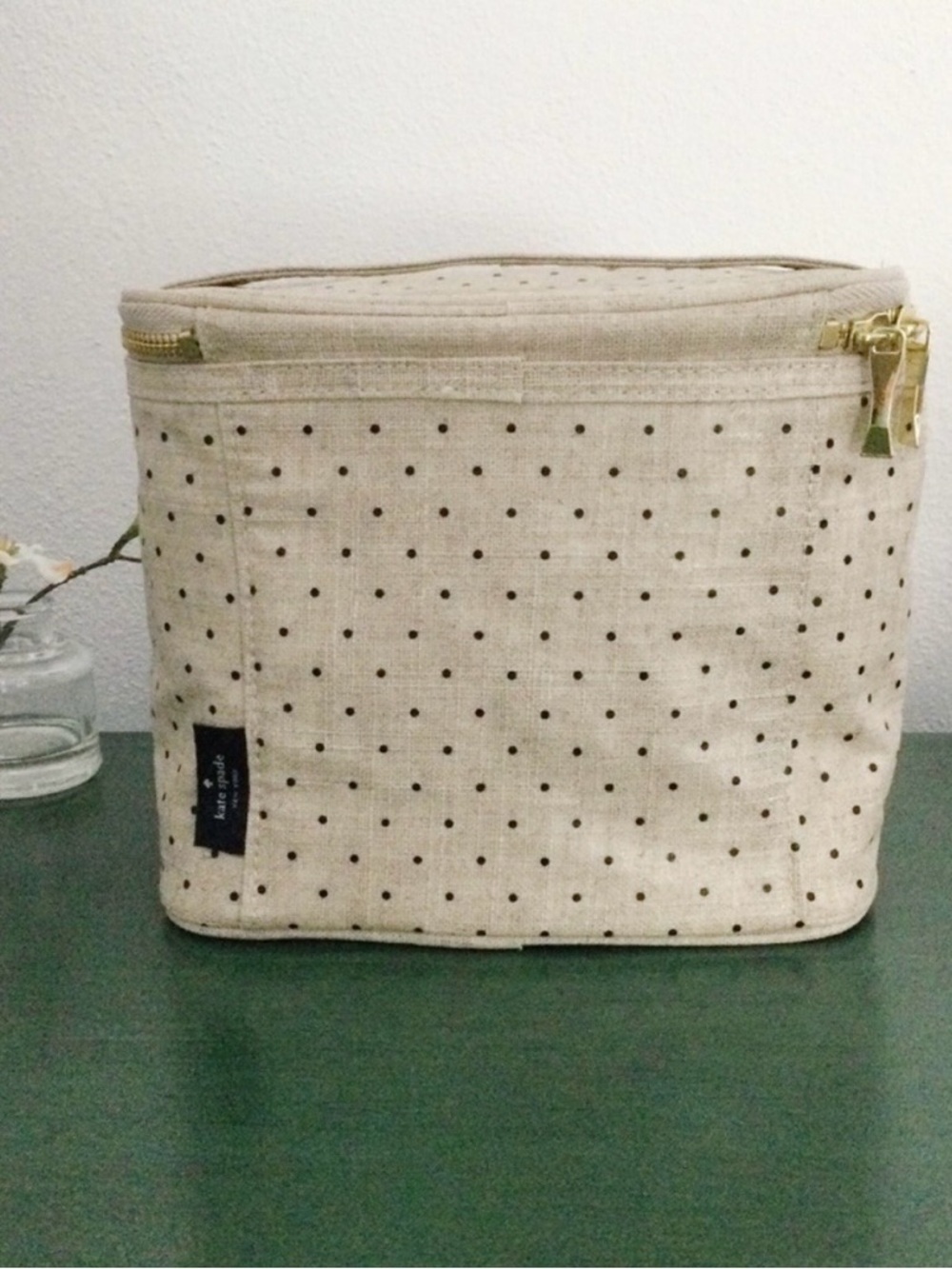 🎉HP🎉 Kate Spade Coated‑Linen “Out to Lunch” Polka Dot Insulated Lunch Bag – NWOT - Picture 8 of 12